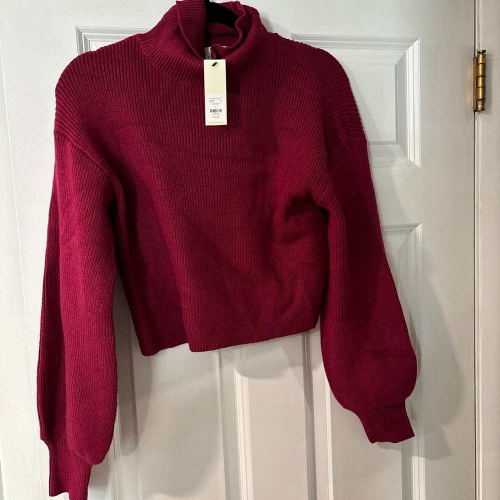 Women's Maroon Turtleneck Sweater